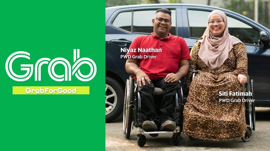 Pasangan Orang Kurang Upaya (OKU) kini menggunakan perkhidmatan Grab.